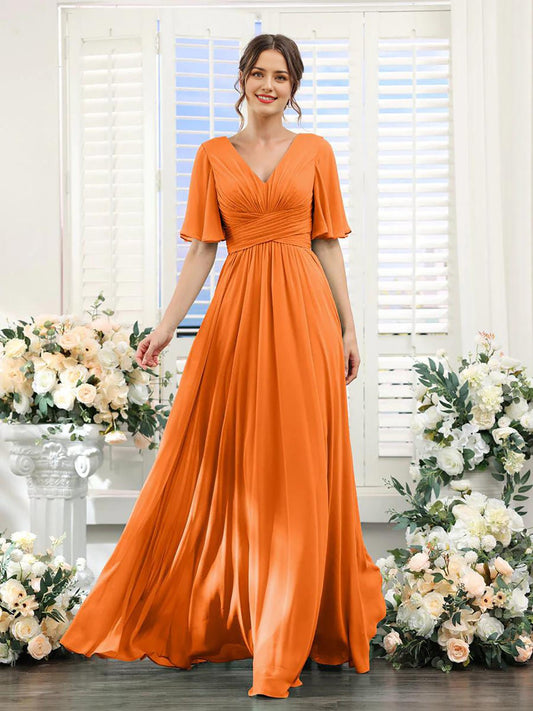 Robe Élégante à V-Ausschnitt pour Femmes