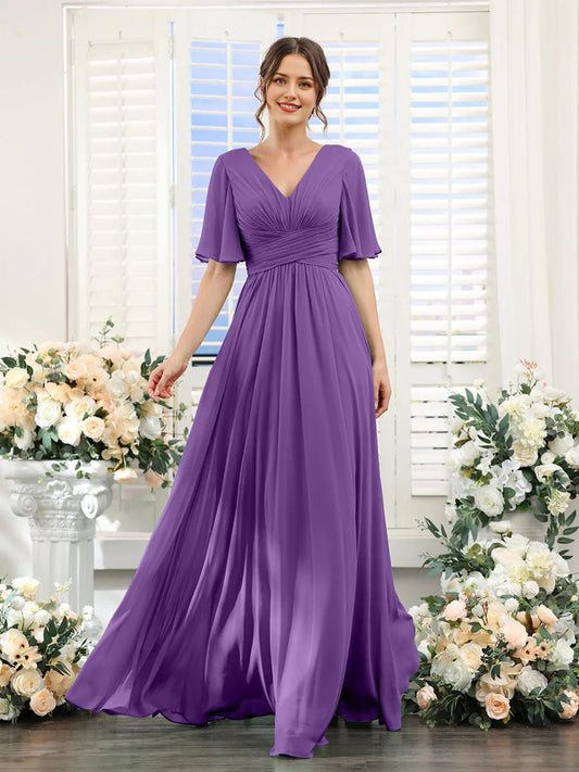 Robe Élégante à V-Ausschnitt pour Femmes