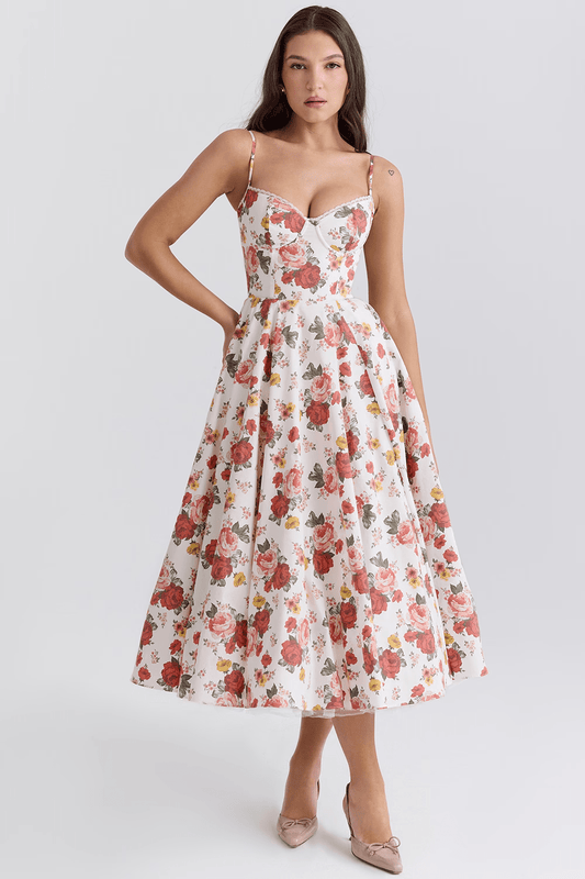Robe Élégante avec Jupe Midi pour Femmes