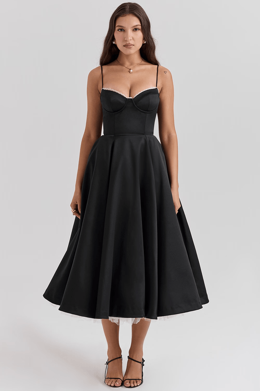 Robe Élégante avec Jupe Midi pour Femmes