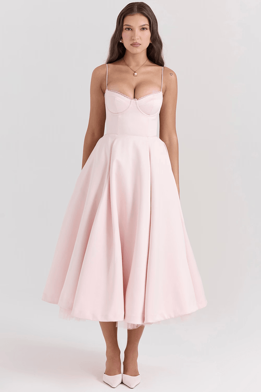Robe Élégante avec Jupe Midi pour Femmes