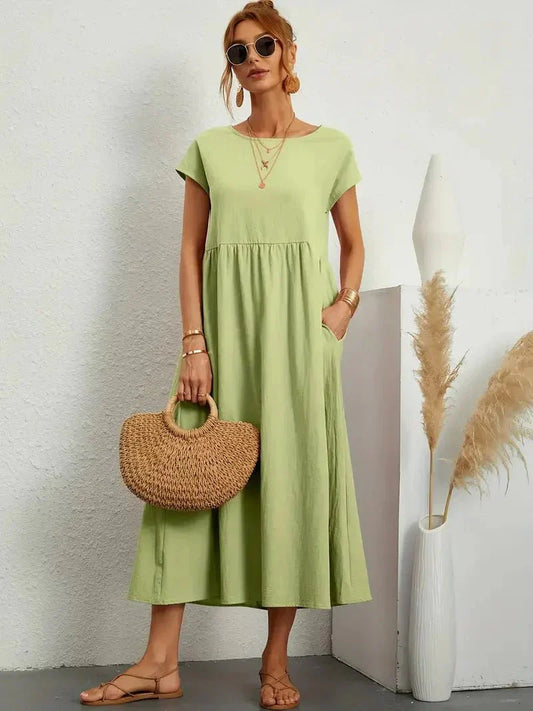 Robe Élégante en Lin pour Femmes