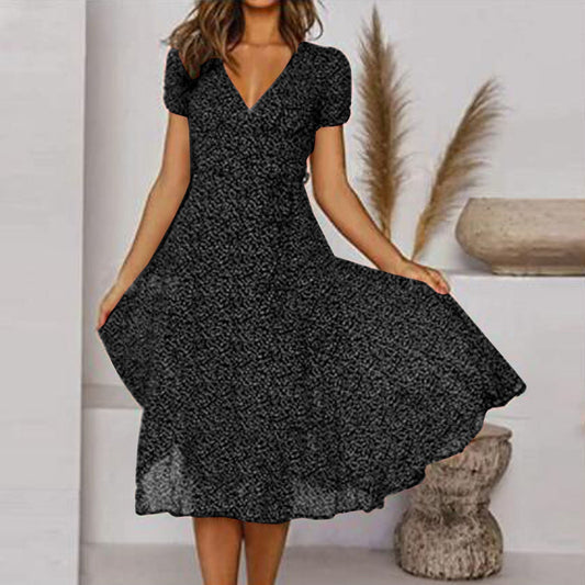 Robe Évasée à Décolleté en V pour Femmes
