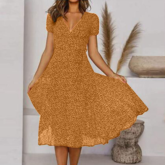 Robe Évasée à Décolleté en V pour Femmes