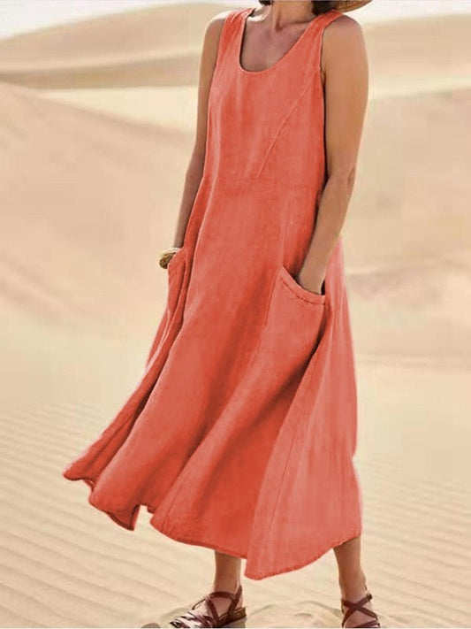 Robe Légère Maxi avec Poches pour Femmes