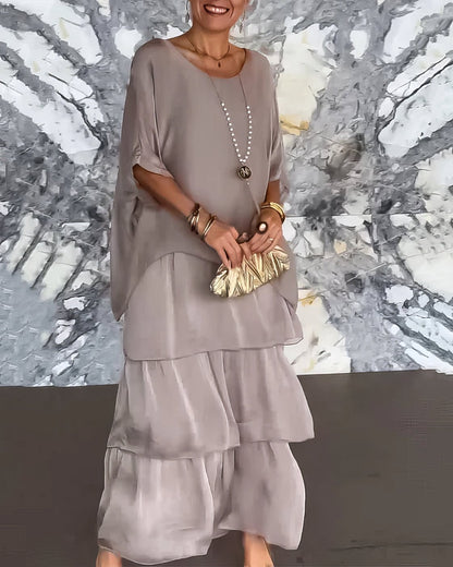 Robe Longue Droite à Manches Longues pour Femmes