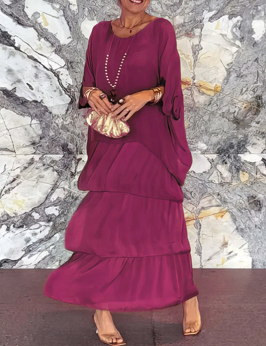 Robe Longue Droite à Manches Longues pour Femmes