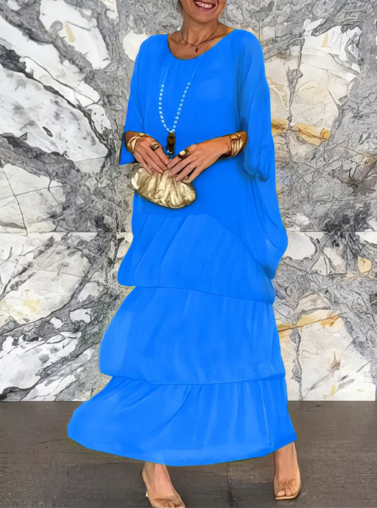 Robe Longue Droite à Manches Longues pour Femmes
