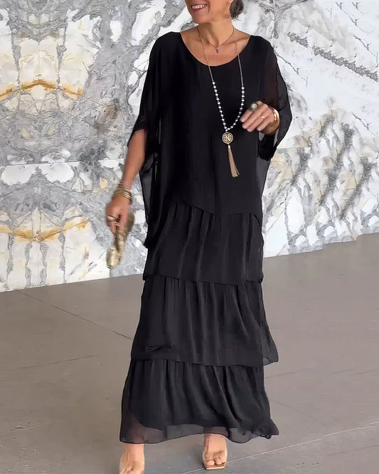 Robe Longue Droite à Manches Longues pour Femmes