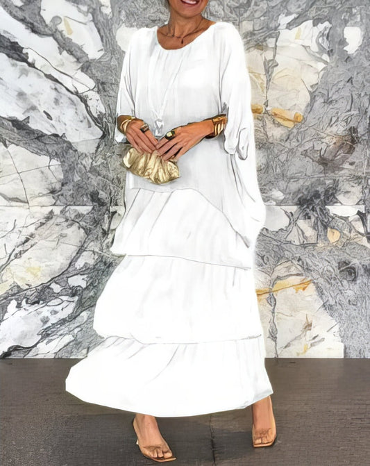 Robe Longue Droite à Manches Longues pour Femmes