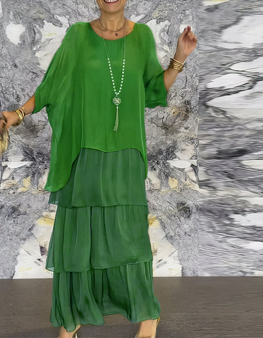 Robe Longue Droite à Manches Longues pour Femmes