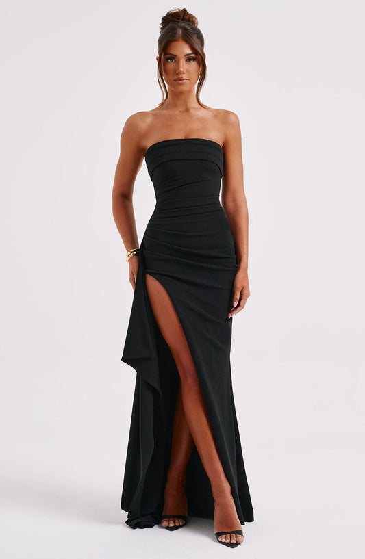 Robe Longue Élégante en Noir pour Femmes