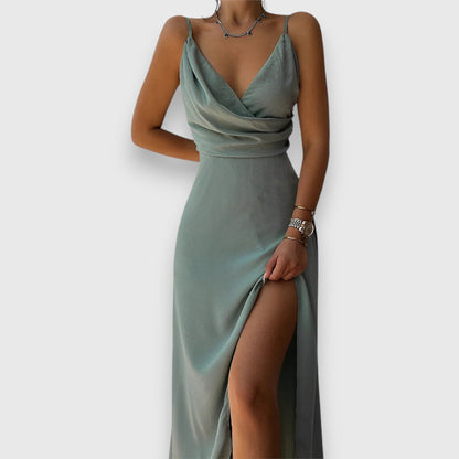 Robe Longue Évasée à Bretelles pour Femmes