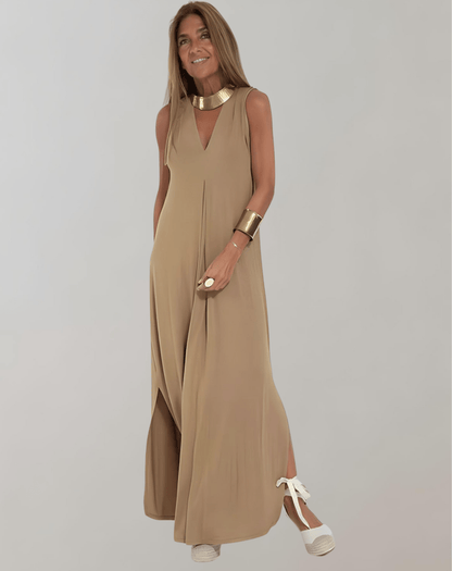 Robe Maxi à Décolleté en V pour Femmes