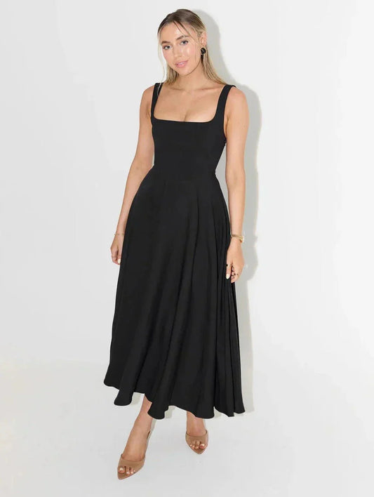 Robe Midi à Taille Haute pour Femmes