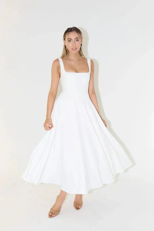 Robe Midi à Taille Haute pour Femmes