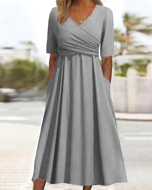 Robe Midi Croisée Élégante pour Femmes