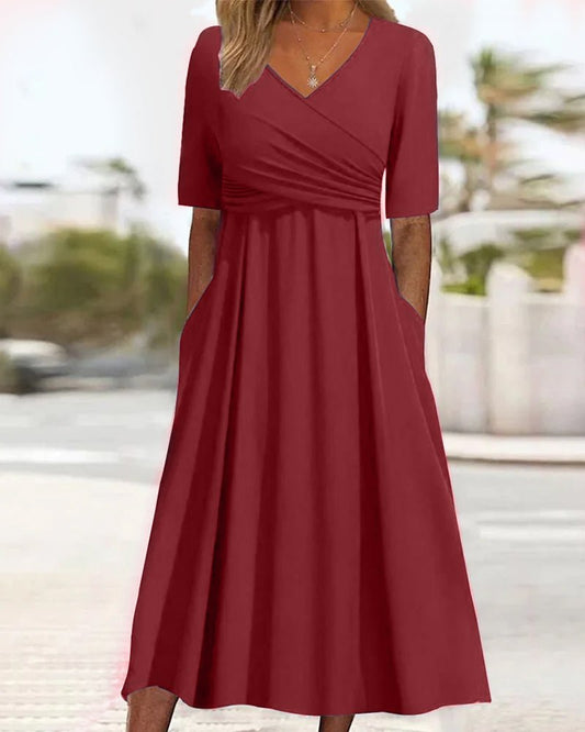 Robe Midi Croisée Élégante pour Femmes