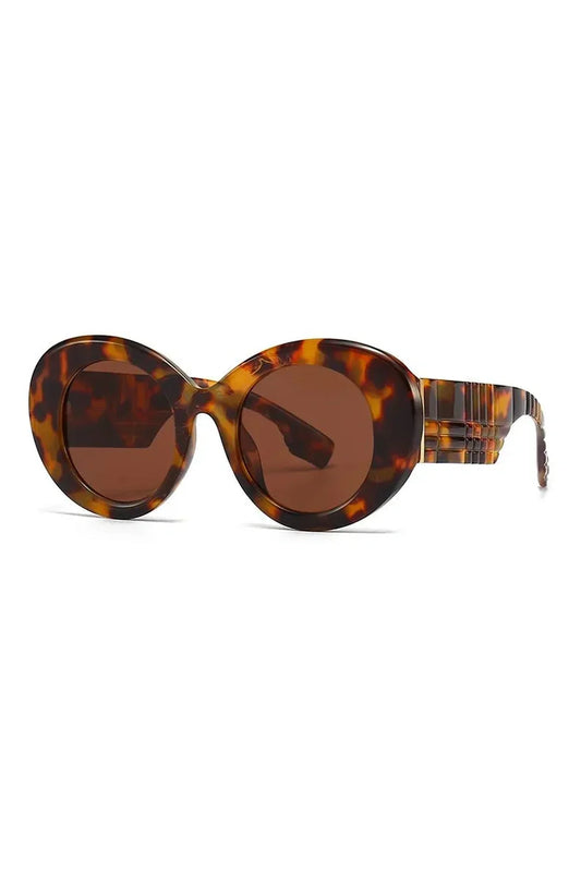 Lunettes de soleil rondes à rayures vintage