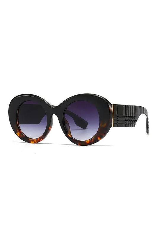 Lunettes de soleil rondes à rayures vintage