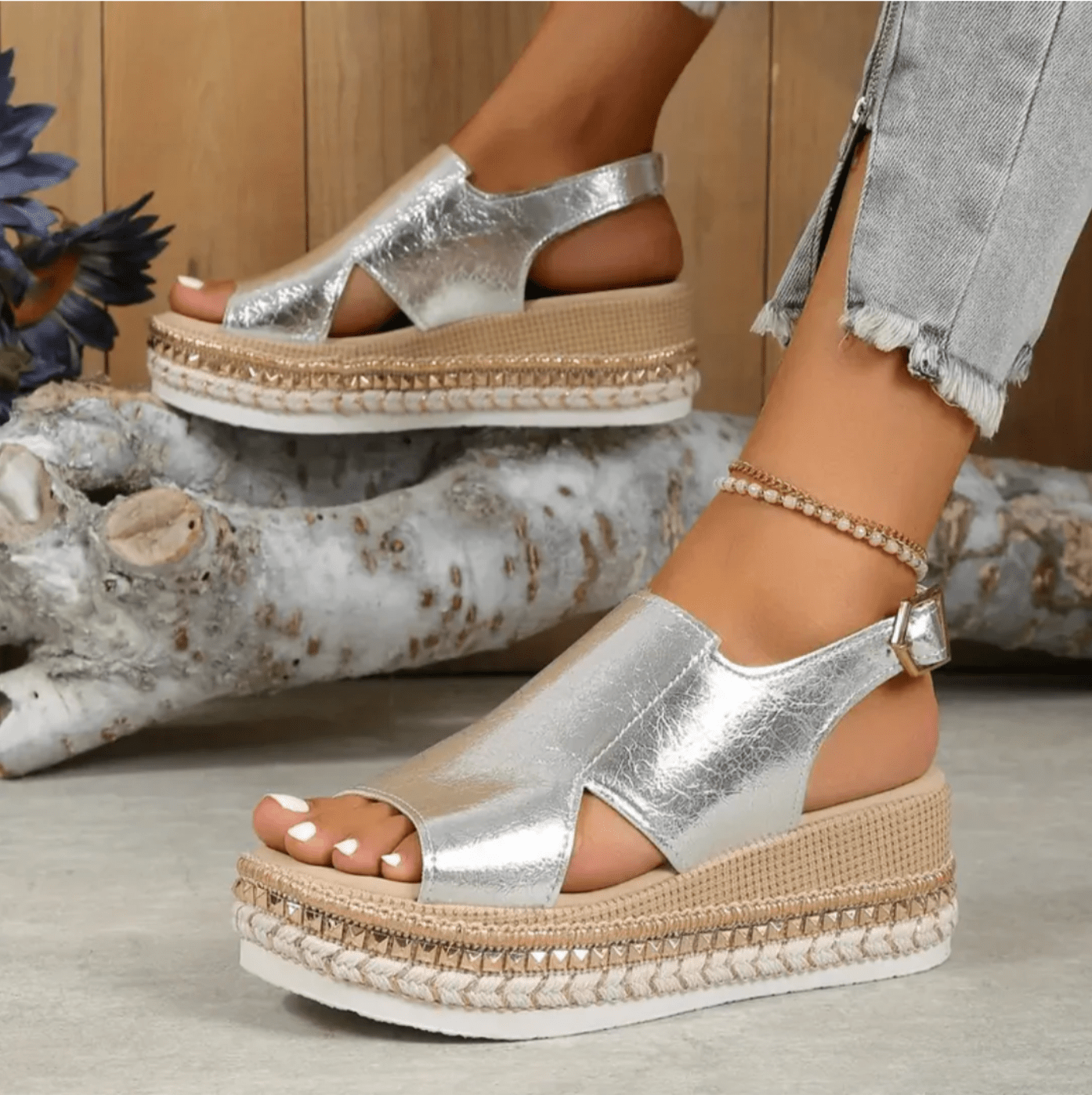 Sandales Confortables à Talon Épais pour Femmes