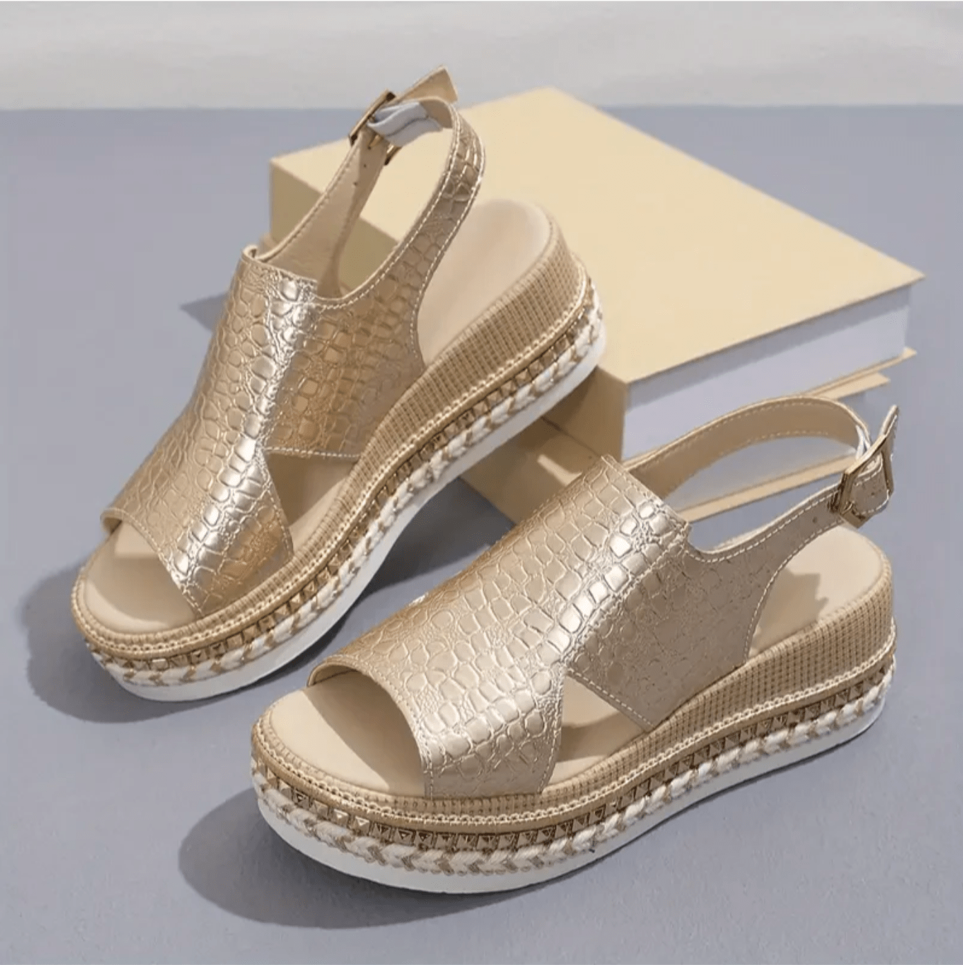 Sandales Confortables à Talon Épais pour Femmes