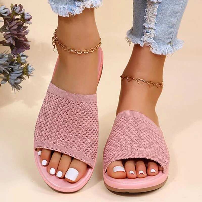 Sandales Confortables pour Femmes en Rose et Bleu