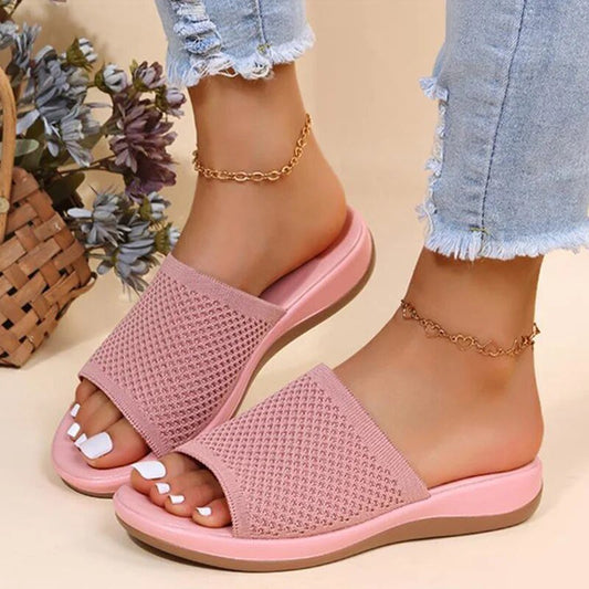 Sandales Confortables pour Femmes en Rose et Bleu