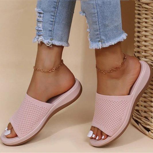 Sandales Confortables pour Femmes en Rose et Bleu