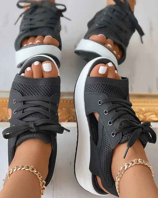 Sandales Orthopédiques Muffin à Laçage pour Femmes