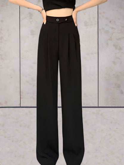 Margaux - Pantalon Simple À Taille Haute Avec Jambe Large Et Poches
