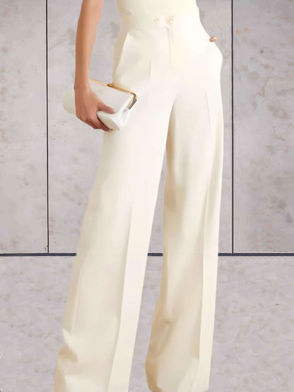 Margaux - Pantalon Simple À Taille Haute Avec Jambe Large Et Poches
