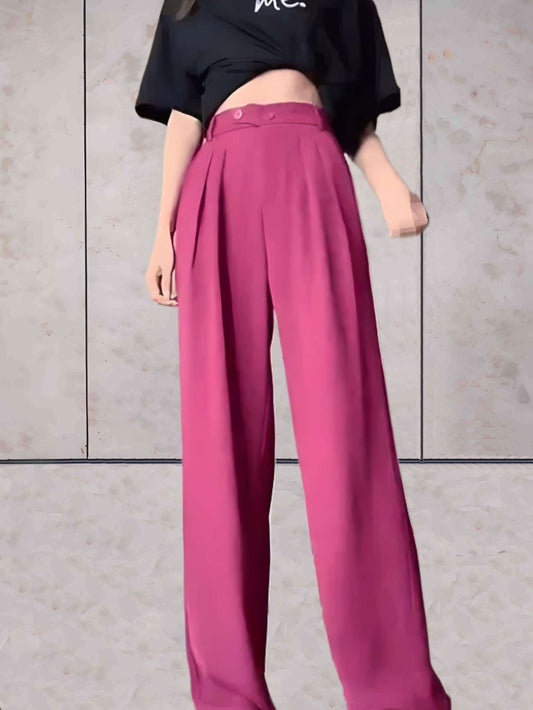 Margaux - Pantalon Simple À Taille Haute Avec Jambe Large Et Poches