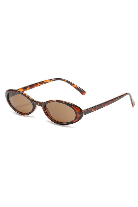 Petites lunettes de soleil ovales léopard