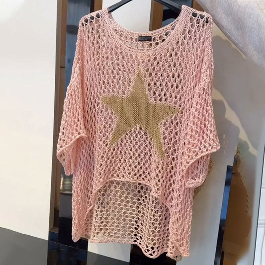Top en tricot étoilé