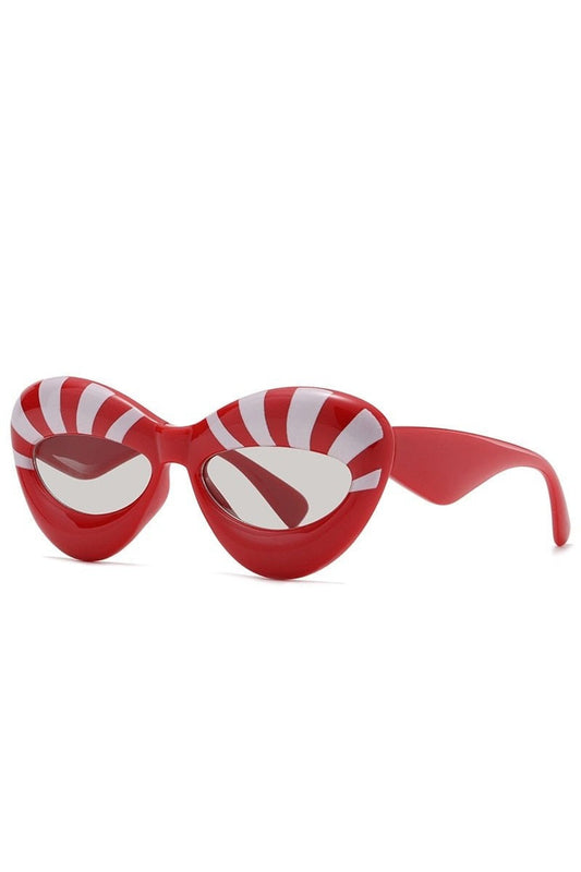 Lunettes de soleil œil de chat à rayures