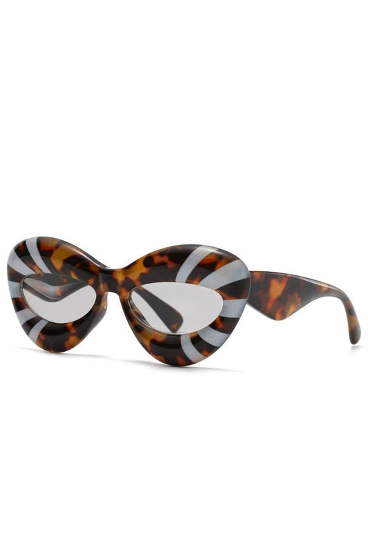 Lunettes de soleil œil de chat à rayures