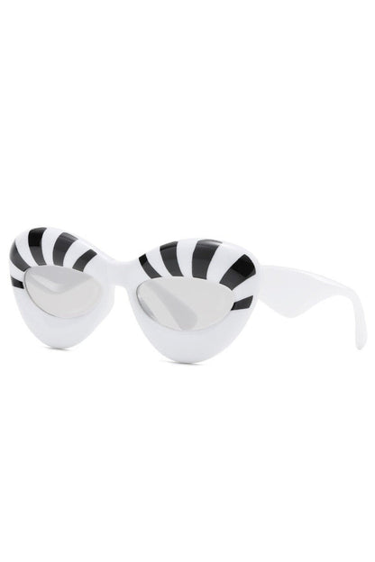 Lunettes de soleil œil de chat à rayures