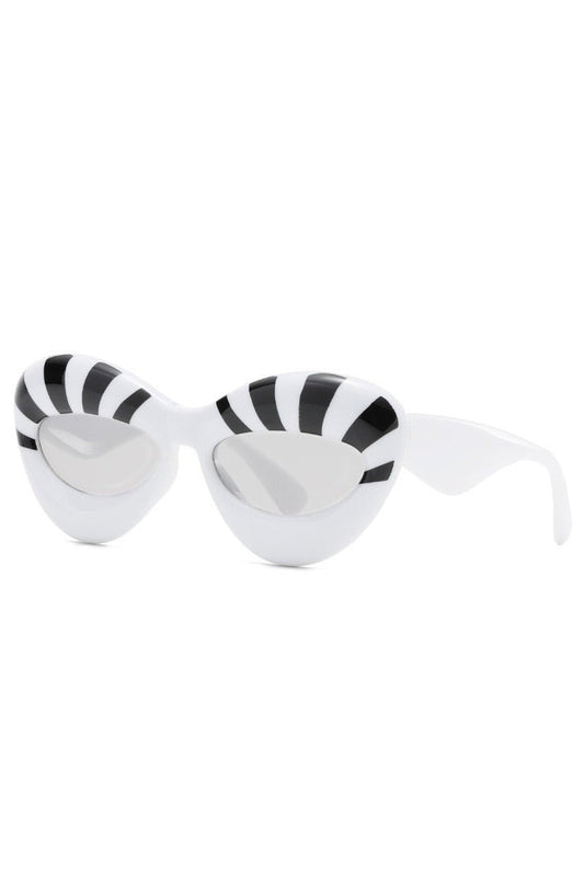Lunettes de soleil œil de chat à rayures