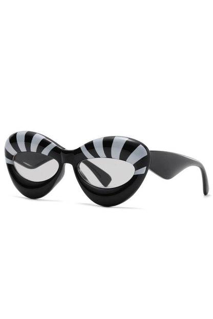 Lunettes de soleil œil de chat à rayures