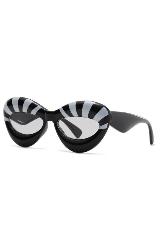 Lunettes de soleil œil de chat à rayures