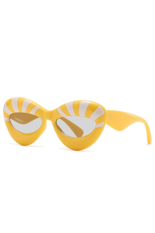 Lunettes de soleil œil de chat à rayures