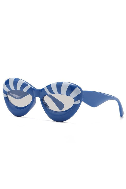 Lunettes de soleil œil de chat à rayures