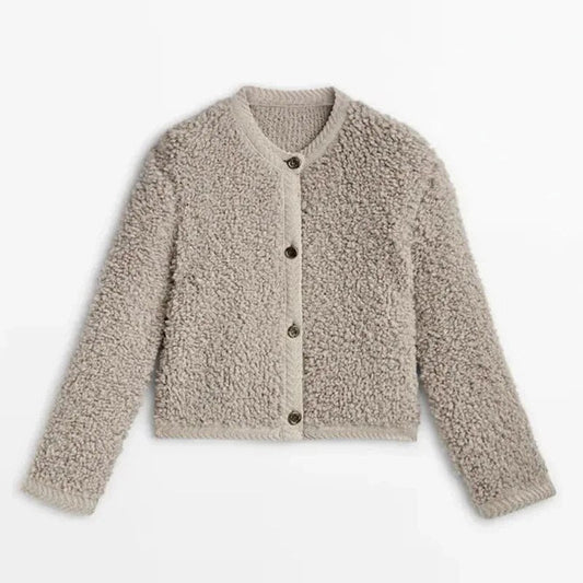 Teddycardigan pour les femmes avec Button Post - Cardigan confortable pour un usage quotidien