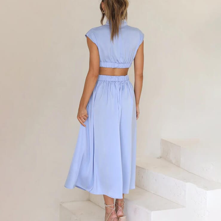 Robe Plissée Élégante en Polyester - Femme - Lyorine