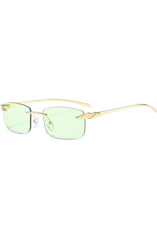 Lunettes de soleil vintage sans monture à verres transparents