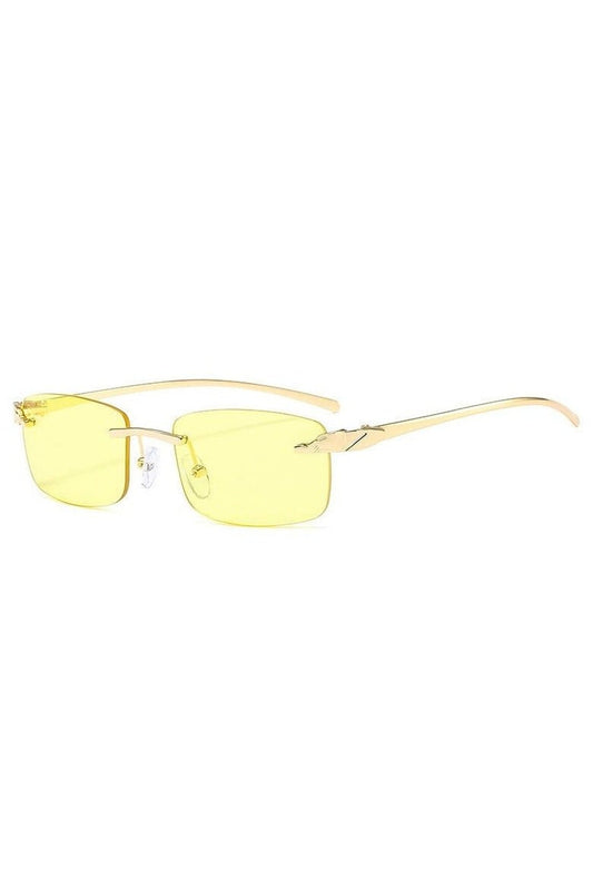 Lunettes de soleil vintage sans monture à verres transparents