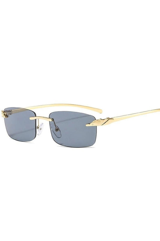 Lunettes de soleil vintage sans monture à verres transparents
