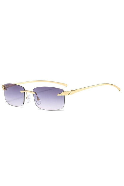 Lunettes de soleil vintage sans monture à verres transparents
