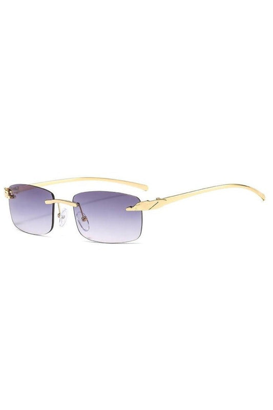 Lunettes de soleil vintage sans monture à verres transparents